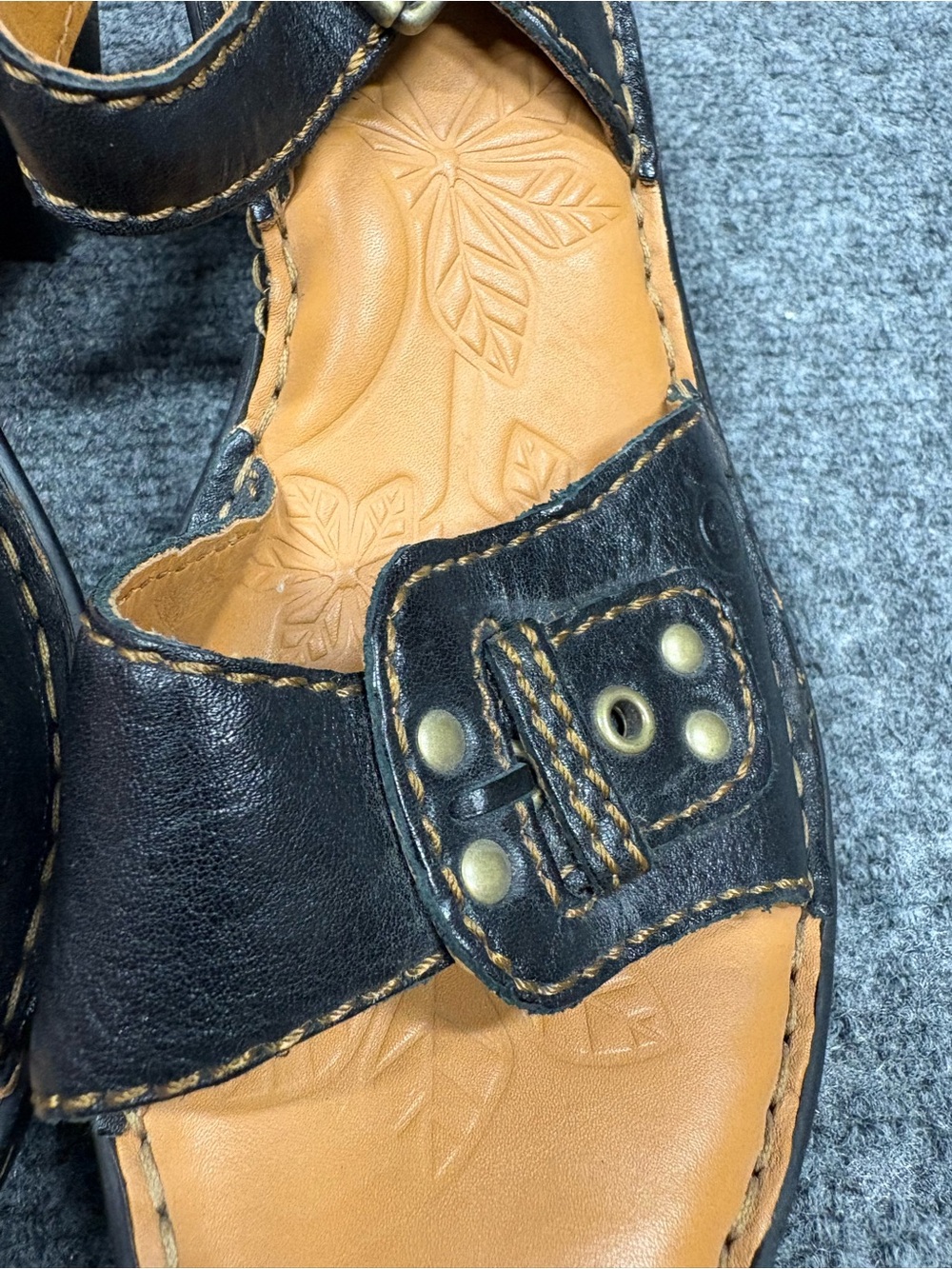 Born Black and Tan Leather Ankle-Strap Sandals - Picture 5 of 14